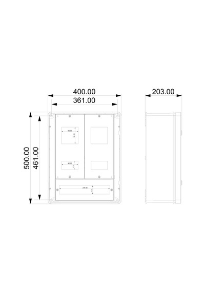 Sayaç Panosu 14 Sigortalı 2 Monofaze Sayaçlı Sıva Üstü Sayaç Panosu Ip65 40 X 50 X 20 Cm Poli 033
