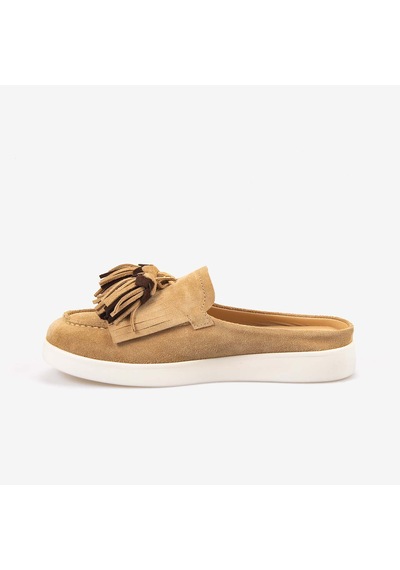 Kemal Tanca Kadın Babet Terlik 7865 Camel Suet