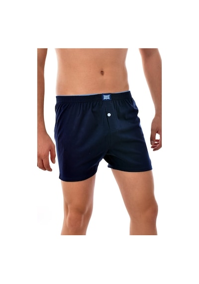 6'Lı Tutku Battal Büyük Beden Boxer Erkek Düğmeli Lacivert