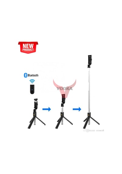 Bluetooth Kumandalı Selfie Çubuğu & Tripod 70 Cm