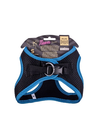 Doggie Havalı Dokuma Neon Serisi Küçük Irk Göğüs Tasması Mavi S-3 Mavi