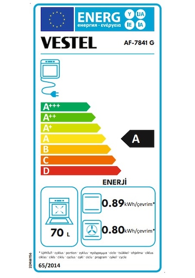 Vestel AF-7841 G 70 L Ankastre Fırın