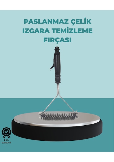 Uzun Saplı Paslanmaz Çelik Izgara Temizlik Fırçası Renkli
