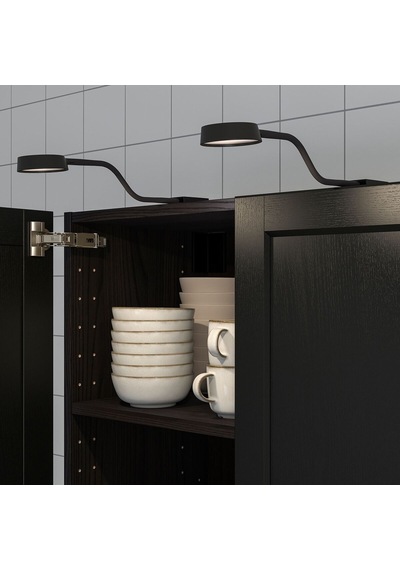 Led'li Dolap Aydınlatması, Siyah, 120 Lm 1
