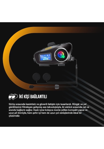 2 Adet Q58 Max 500m Telsiz Mesafeli Motosiklet Kaskı İnterkom Çift Sürücü İletişimi Mp3 Fm Rady Standart
