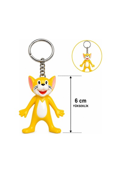 Sevimli Sarı Kedi Figürlü Anahtarlık 6 Cm 5671 Çok Renkli Çok Renkli
