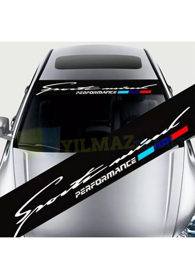Bmw Performance Sport Mind Ön Cam Güneşlik Oto Sticker Yapıştırma 130 X 20 Cm