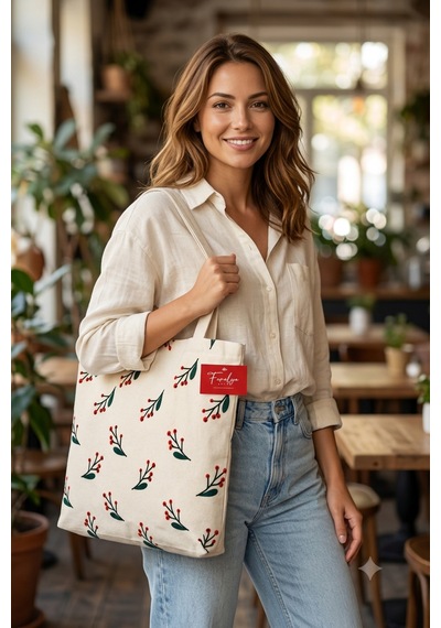 Faralya Life 42 38cm 30 Cm Sap Uzunluğunda Kadın Çanta %70 Pamuk %30 Polyester Plaj Çantası Çiçekli Kullanışlı Omuz Çantası Çok renkli
