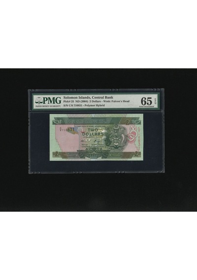 3 Adet Solomon İslands Adaları 2 Dollars Seri Takipli Polymer Hybrid Pmg 65 Epq Gem Unc Çil P25 Nd