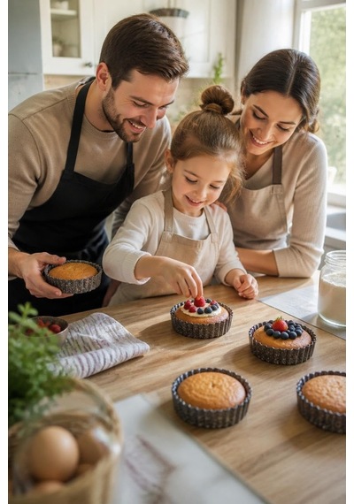 Busstier Mini Alüminyum Döküm Kek Kalıbı Seti 2 Adet Çap 11 Cm Dayanıklı Ve Yapışmaz Tasarım Tart Diğer
