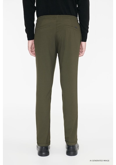 Ac&Co / Altınyıldız Classics Slim Fit Dar Kesim Beli Bağlamalı Yan Cepli Erkek Pantolon - Haki