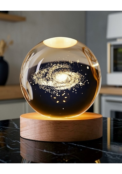 Gün Işığı Led Masa Lambası With Samanyolu Desenli Kristal Küre Çok Renkli
