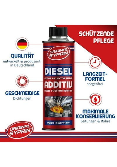 Syprin  Dizel Katkısı 250ml, Yakıt Sistemi Ve Enjektör Temizleyici, Performans Artırır