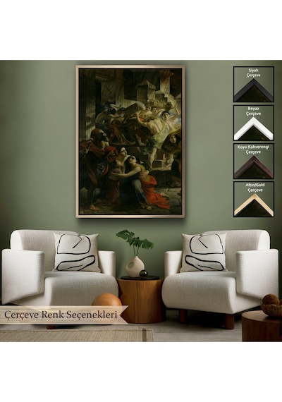 Çerçeveli Pompeii'nin Son Günü Karl Pavlovich Bryullov Kanvas Tablo-6362