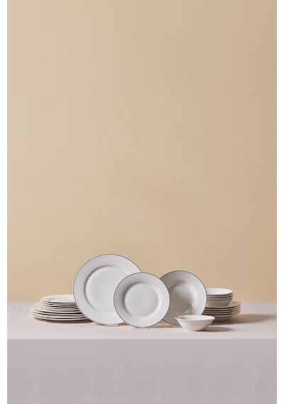 Karaca  Elegance Bone Rebeca 24 Parça 6 Kişilik Yemek Takımı Platin