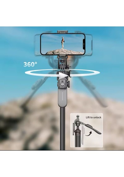 Selfie Stick 360 Derece Bluetooth Kumandalı Selfie Çubuğu Tripod Monopod
