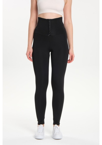 Fit Women Kadın Ekstra Yüksek Bel Kopçalı Tayt 4409 Siyah
