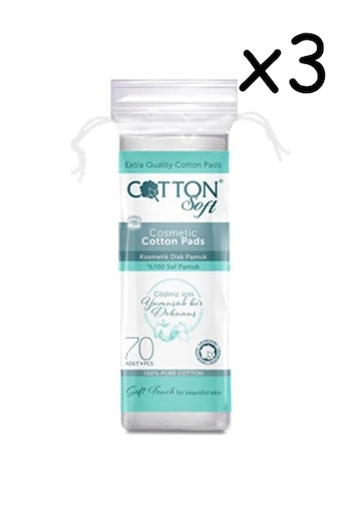 Cotton Soft Kozmetik Disk Pamuk 70'li X 3 Adet