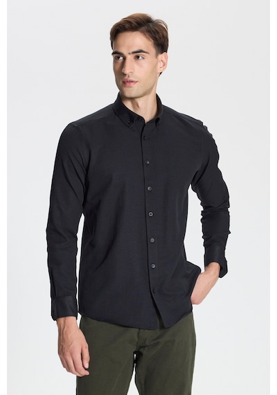 George Henry Gizli Düğmeli Yaka Kolay Ütülenebilir Pamuklu Slim Fit Dar Kesim Oxford Gömlek Siyah George Henry Gizli Düğmeli Yaka Kolay Ütülenebilir Pamuklu Slim Fit Dar Kesim Oxford Gömlek Siyah