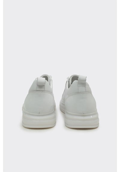 Derinet Hakiki Deri Erkek Sneaker Beyaz Beyaz