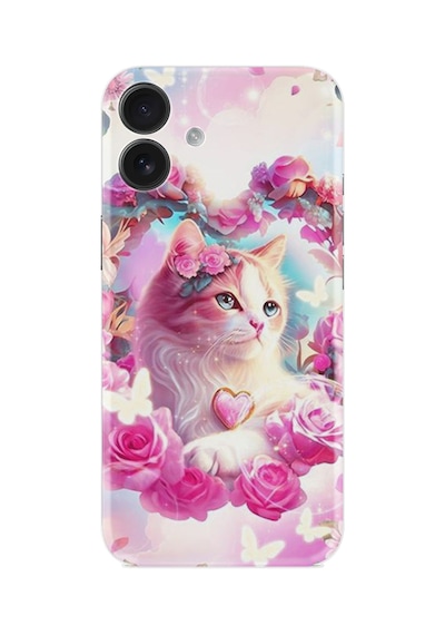 Apple iPhone Uyumlu Apple iPhone Uyumlu 16 Kılıf Boutique Baskılı Resimli Güzel Kedi Pcode -037