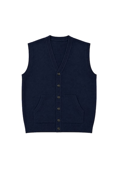 Battalmoda Erkek Büyük Beden Lacivert Cepli Triko Yelek 3xl-4xl-5xl-6xl