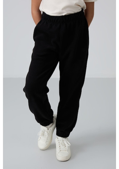 Standart Fit 2li Paket Siyah-gri Melanj Kız Çocuk Eşofman Alt - 75155 Siyah - Gri