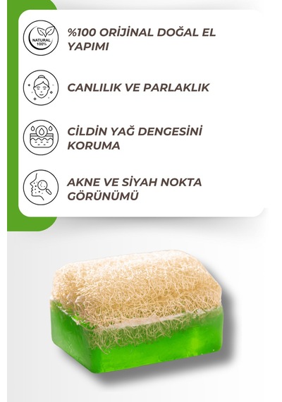 Kabak Lifli Aloe Vera Özlü El Yapımı Sabun Kabak Lifi - Lavanta