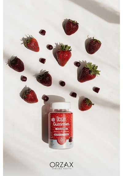 Ocean Gummies Iron Extra Demir İçeren Takviye Edici Gıda 60 Adet Çiğnenebilir Jel Form