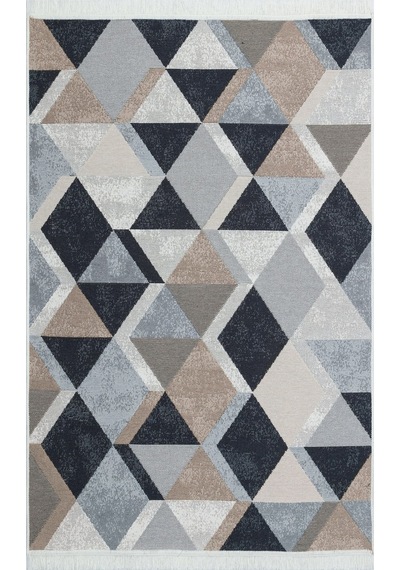 Eko Halı Arya Ar 10 Beıge Black Yıkanabilir Çift Taraflı Modern Desenli Dokuma Kilim