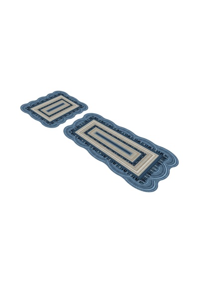 Alanur Begonya Lazer Kesim 2 Li Banyo Takimi St210163mv Mavi