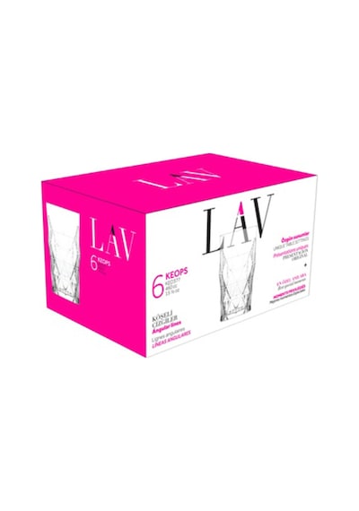 Lav Keops Cam Meşrubat Bardağı 6'lı 460 ml (Büyük Su/Kokteyl/Soğuk Kahve Bardağı )