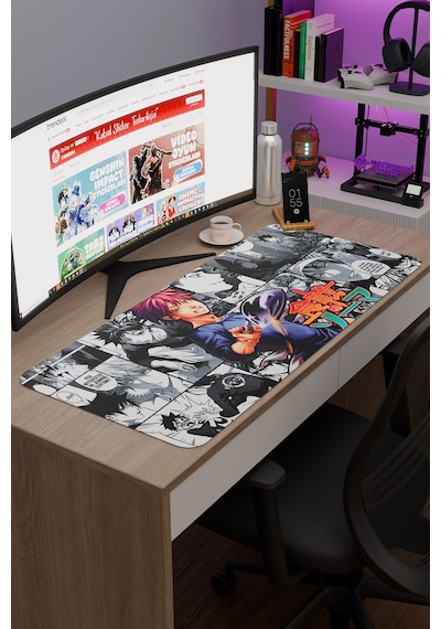 Food Wars Anime V2 - 90x40 Xxl Gaming Kauçuk Kaymaz Taban Mouse Pad Fare Altlığı