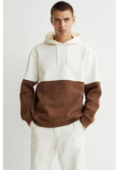 Altamira Erkek Parçalı Oversize Kapşonlu Sweatshirt 001