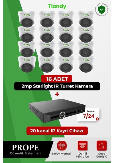 Tiandy 16 Kameralı Ip Sistem Paketi