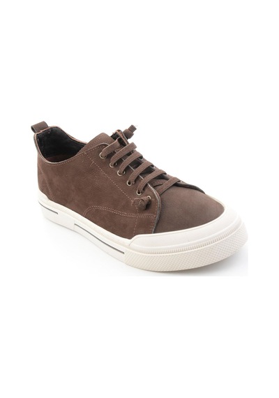 Bambi Kahve Hakiki Deri Erkek Sneaker E01585773401