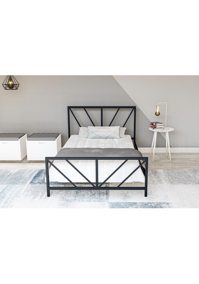 Metalia Gm 228 Gözde Siyah Tek Kişilik Karyola 90X190