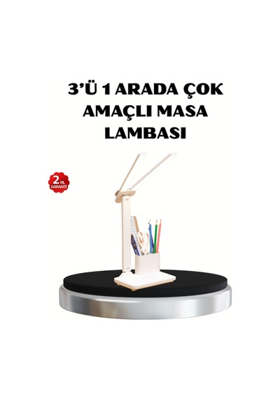 Kalemlik Ve Telefon Standlı Masa Lambası Kısılabilir Led Işık, Göz Dostu Tasarım Çok Renkli