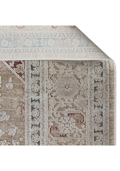 Hoom Rugs Babylon Bbl 02 Rayon Viskon Eskitme Desenli Gri Vintage Salon Halısı Gri
