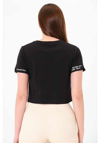 Sortie Collection Karyoka Dikişli Tshirt Siyah
