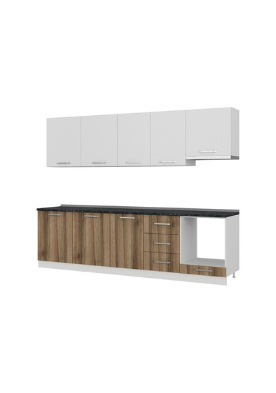 Minar 280 Cm Mutfak Dolabı Beyaz Dore 280-d5