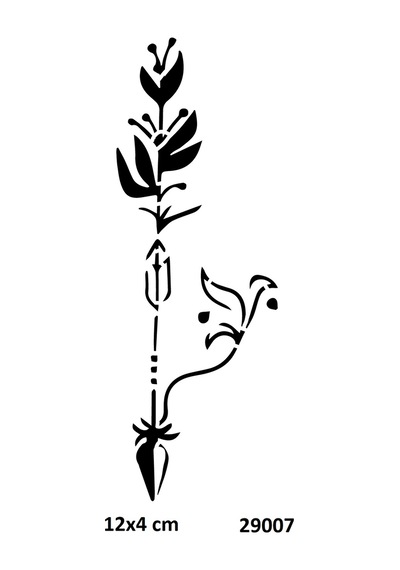 Airbrush Tattoo Çiçekli Ok Stencil Süsleme Ve Boyama Kalıbı