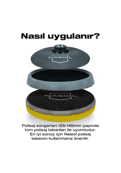 Nasiol Özel Hava Kanallı Polisaj Pedi Sarı-150 Mm-yumuşak Polisaj Pasta Cila Süngeri, Detailing, Oto Uygulama Süng