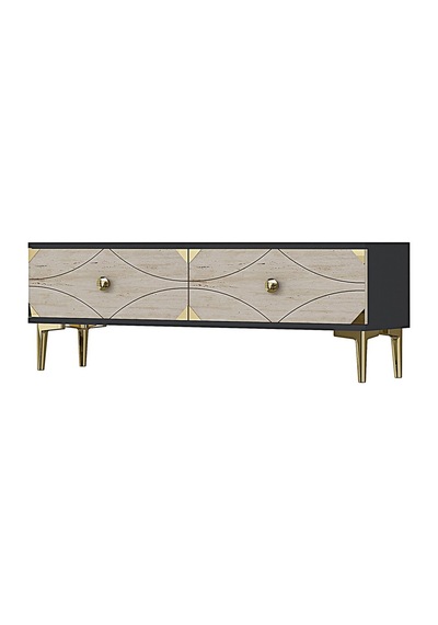 Tsa1297atg - Alfa Tsa120 Tv Stand, Tv Sehpası, Tv Ünitesi Antrasit - Traverten - Gold 120cm Tsa1297atg - Alfa Tsa120 Tv Stand, Tv Sehpası, Tv Ünitesi Antrasit - Traverten - Gold 120cm