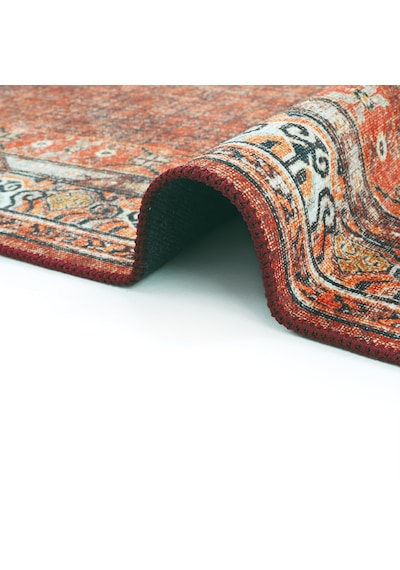 Cool Halı Private Xw Kiremit Vintage Eskitme Şönil İnce Makinada Yıkanabilir Salon Halısı