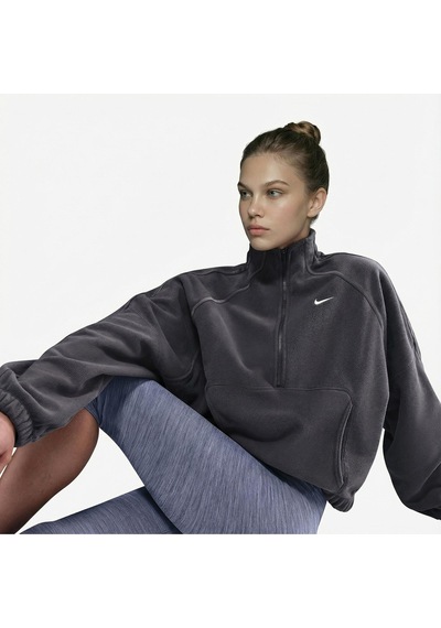 Sportswear Therma-fit Half-zip Polar Oversıze Kadın Sweatshirt-sportxstore Gri