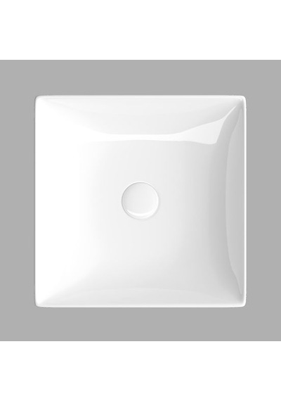 Lucco Decente 40 CM Tezgah Üstü Kare Lavabo Beyaz