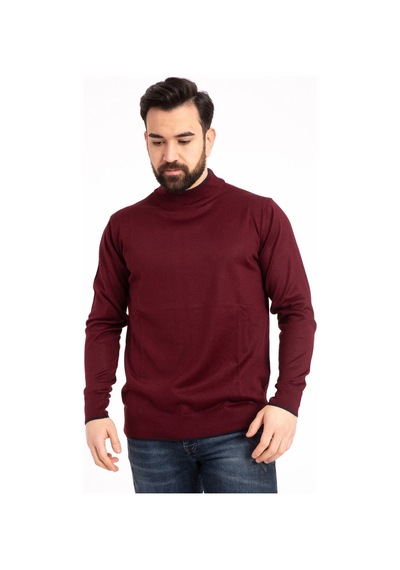 Nacar Store Erkek Bordo Yarım Boğazlı Kazak