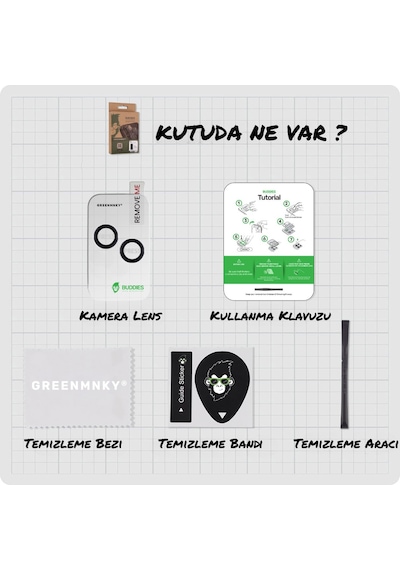 Buddıes Apple Uyumlu iPhone 15 / 15 Plus Kamera Lens Koruyucu Black Siyah