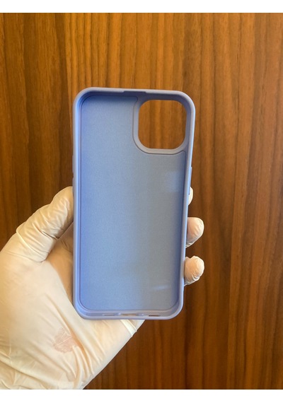 Apple iPhone Uyumlu 13/14 Leopar Baskılı İçi Kadife Silikon Telefon Kılıfı lila